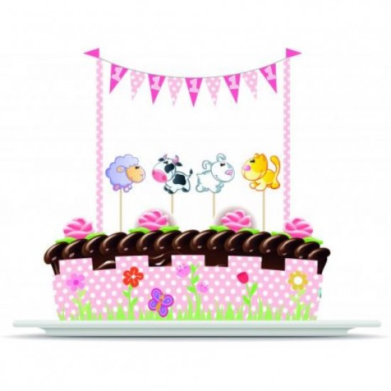 Σετ διακόσμησης τούρτας- 1st Birthday Girl