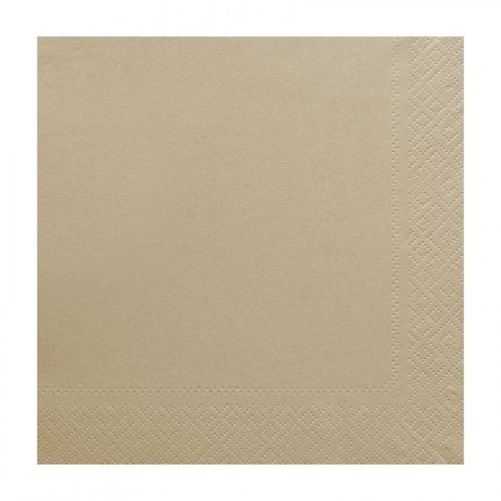 Χαρτοπετσέτα δίφυλλη χρώμα καφέ οικολογική 33x33 cm - 100 τεμάχιων