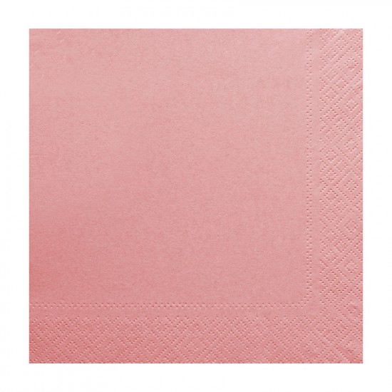 Χαρτοπετσέτα δίφυλλη χρώμα ροζ 33x33 cm - 100 τεμαχίων