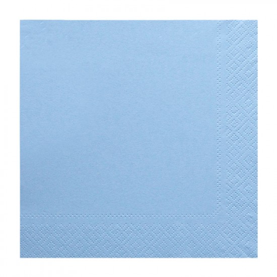 Χαρτοπετσέτα δίφυλλη χρώμα γαλάζιο 33x33 cm - 100 τεμάχιων