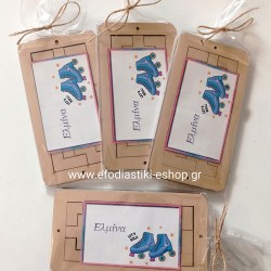 Δωράκι ξύλινο tetris 8.5x16cm με αυτοκολλητο στο θεμα επιλογής σας