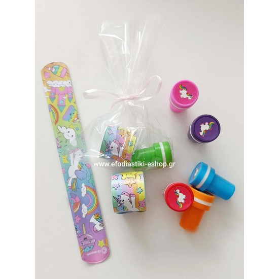 Δωράκι κέρασμα βραχιόλι έλασμα και σφραγίδα μονόκερος (μεικτά σχέδια)