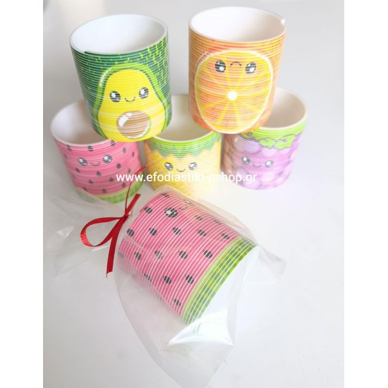 Δωράκι για πάρτυ κέρασμα ελατήριο φρούτα 7x6.5cm (μεικτά σχέδια)