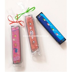 Δωράκι για πάρτυ κέρασμα μεταλλική φυσαρμόνικα  13x2x3cm (τυχαία επιλογή  σχεδίου)