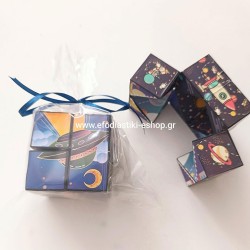 Δωράκι για πάρτυ κέρασμα κύβος με εναλλαγή εικόνων σχέδιο διάστημα
