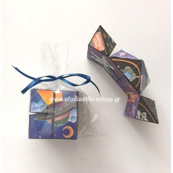 Δωράκι για πάρτυ κέρασμα κύβος με εναλλαγή εικόνων σχέδιο διάστημα