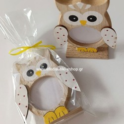 Δωράκι ξύλινη φωτογραφοθήκη κουκουβάγια 9x12cm