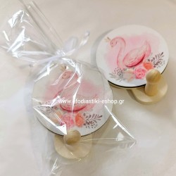 Δωράκι για πάρτυ κέρασμα ξύλινη κρεμάστρα σχέδιο κύκνος 