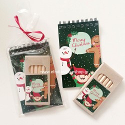 Δωράκι μπλοκ χριστουγενιάτικο με ξυλομπογιές