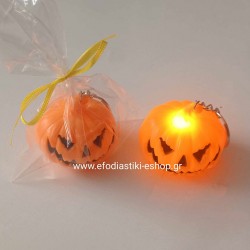 Δωράκι πάρτυ κέρασμα  μπρελόκ κολοκύθα halloween με φως 6x5cm