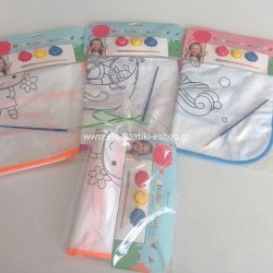 Δωράκι πάρτυ κέρασμα παιδική ποδιά ζωγραφικής με νερομπογιές (μεικτά σχέδια)