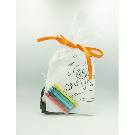 Δωράκι πάρτυ κέρασμα παιδικό σακίδιο πλάτης σχέδιο διάστημα με κηρομπογιές