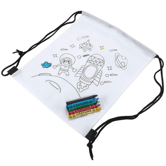 Δωράκι πάρτυ κέρασμα παιδικό σακίδιο πλάτης σχέδιο διάστημα με κηρομπογιές