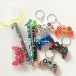 Δωράκι πάρτυ κέρασμα στυλό +μπρελόκ gamer  ( τυχαία επιλογή χρώματος)