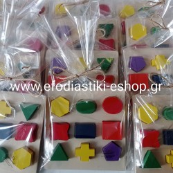 Δωράκι ξύλινο παιχνίδι σχήματα 13x13cm 