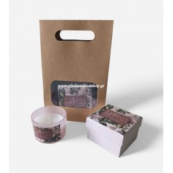 Δώρο  αρωματικό κερί τριαντάφυλλο  σε βαζάκι 