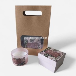 Δώρο  αρωματικό κερί τριαντάφυλλο  σε βαζάκι 