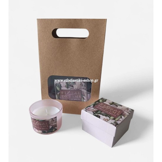 Δώρο  αρωματικό κερί τριαντάφυλλο  σε βαζάκι 