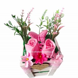 Δώρο για την δασκάλα κασπώ με λουλούδια σαπουνάκια