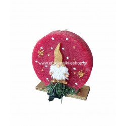 Δώρο χριστουγεννιάτικο αρωματικό κερί κόκκινο μελομακάρονο 12x4cm