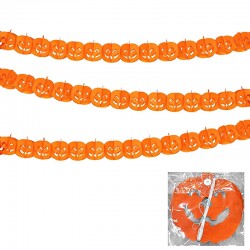 Γιρλάντα  χάρτινη κολοκύθα  Halloween 17cm x3m
