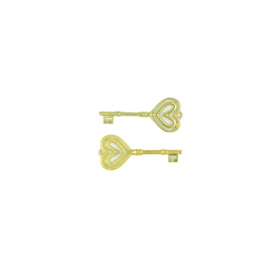 Μεταλλικό κλειδί καρδιά  χρυσό 7x3cm