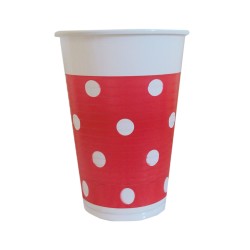 Ποτήρι πλαστικό 200ml - Πασχαλίτσα κόκκινο πουά