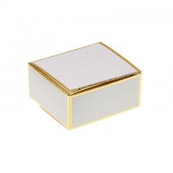 Κουτί χάρτινο λευκό με χρυσό περίγραμμα 6x5.5x3.5cm