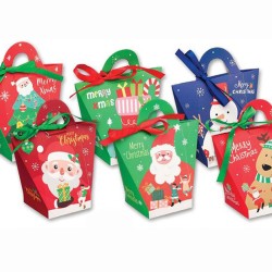 Κουτί Χριστουγέννων 7.5x7x16cm λαβή χούφτα  (μεικτά σχέδια)