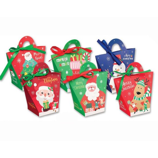 Κουτί Χριστουγέννων 7.5x7x16cm λαβή χούφτα  (μεικτά σχέδια)