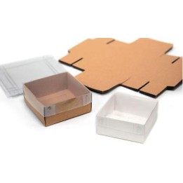 Κουτί χάρτινο με ζελατίνα καπάκι 8x8x3cm