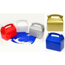 Κουτί χάρτινο lunch box γυαλιστερό 16cm x 9.5cm x 9.5cm με χερουλι Κουτί χάρτινο lunch box γυαλιστερό 16cm x 9.5cm x 9.5cm με χερουλι