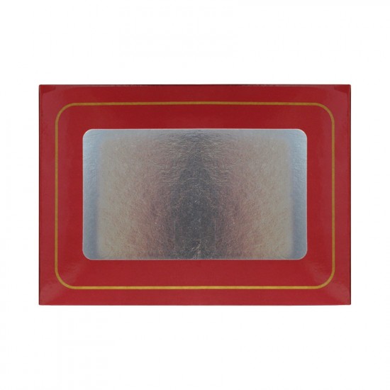 Κουτί μνημοσύνου χάρτινο με παράθυρο σε μπορντό χρώμα 17x12x4.5 cm