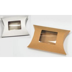 Κουτί χάρτινο μαξιλάρι με παραθυρο ζελατίνα 9x7cm