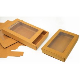 Κουτί χάρτινο συρταρωτό με παραθυρο 25x16x6cm κραφτ Κουτί χάρτινο συρταρωτό με παραθυρο 25x16x6cm κραφτ
