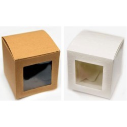 Κουτί χάρτινο κύβος με παράθυρο ζελατίνα 10cm