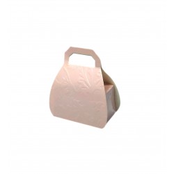 Χάρτινο μίνι τσαντάκι ροζ μπομπονιέρας 6x3.7x3.4cm