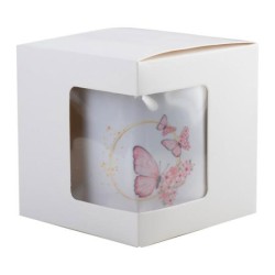 Κουτί χάρτινο λευκό για κούπα 11oz με παράθυρο 