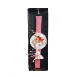 Πασχαλινή λαμπάδα με σχέδιο κοπέλα με στενό φόρεμα