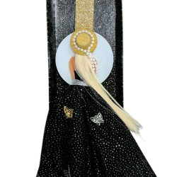 Πασχαλινή λαμπάδα με σχέδιο κορίτσι-φόρεμα μαύρο