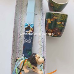 Σετ δώρου λαμπάδα λιονταράκι+2 κούπες ζωάκια ζούγκλας 