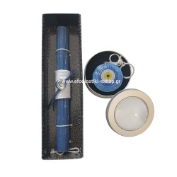 Σετ δώρου λαμπάδα +μπρελοκ ματι