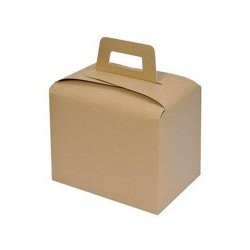 Κουτί χάρτινο lunch box κραφτ 18x12x17εκ. με χερουλι