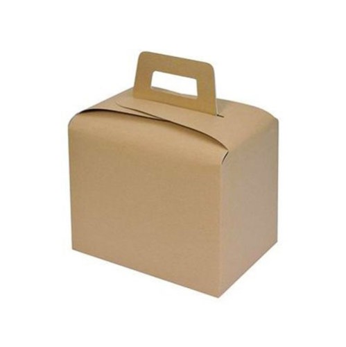 Κουτί χάρτινο lunch box κραφτ 17,5x12x15,5εκ. με χερουλι Κουτί χάρτινο lunch box κραφτ 17,5x12x15,5εκ. με χερουλι