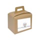 Κουτί χάρτινο lunch box κραφτ 18x12x17εκ. με χερουλι+αυτοκολλητο ελεφαντάκι πουά
