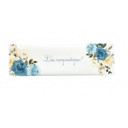 Αρωματικό μαντηλάκι χεριών 16x5cm μπλε - κρεμ λουλούδια