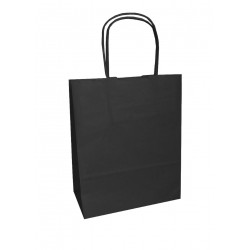 Τσάντα - σακούλα χάρτινη μαύρη 32x12x41 εκ.- στριφτή λαβή