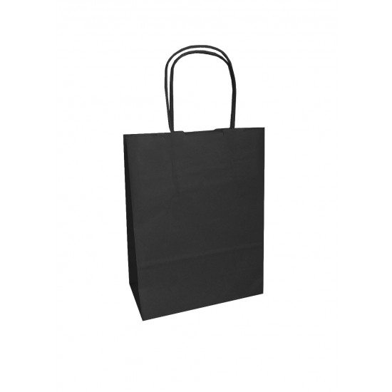 Τσάντα - σακούλα χάρτινη μαύρη 18x8x24 εκ.- στριφτή λαβή