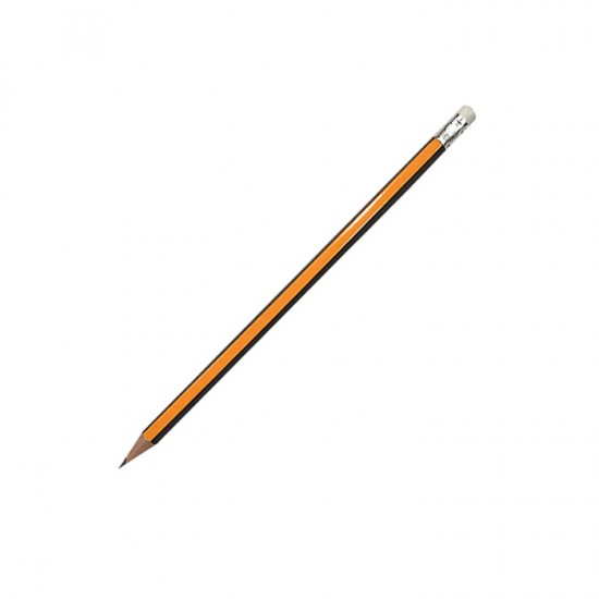 Μολύβι 2B ριγέ με γόμα -τεμάχιο