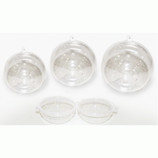 Πλαστική ανοιγόμενη διαφανή μπάλα 10 cm - 8τμχ